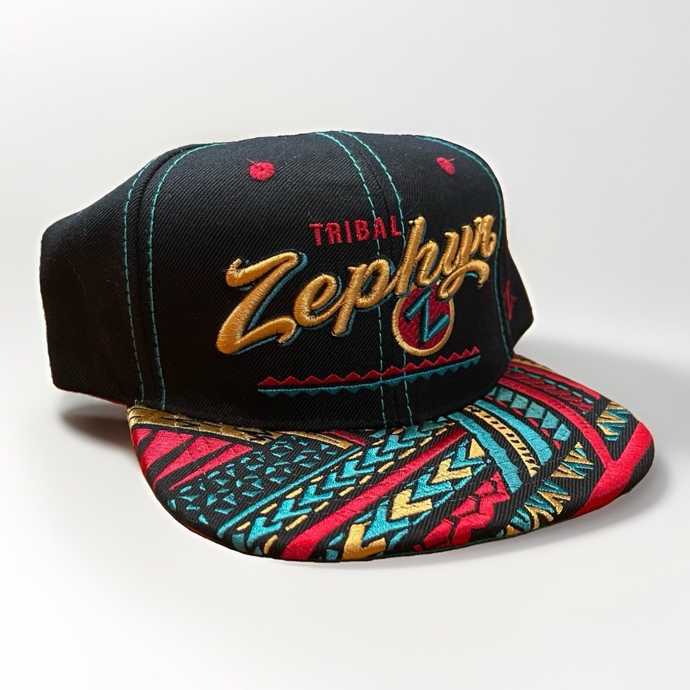 Vintage Tribal Zephyr Script Snapback Cap Hat 90s TOA Collection NEW NWT
